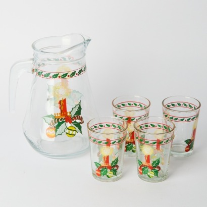 A Retro Festive Lemonade Jug and Glasses