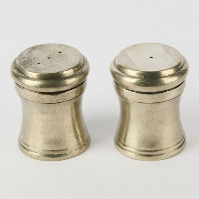 A Set of Corso de Fiori Pewter Salt and Pepper Shakers