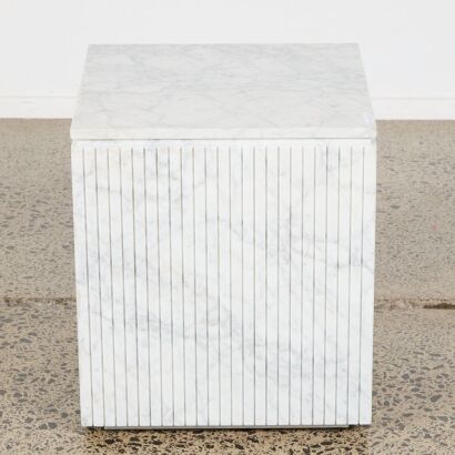 A Soren Liv Atlas Etch Square Side Table