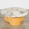 A Soren Liv Artie Wave Ripple Marble Topped Table