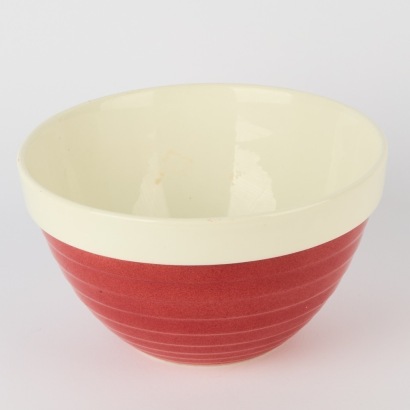 A Bi-Colour Crown Lynn Beehive Mixing Bowl
