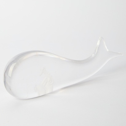 A Kosta Boda Signed Whale