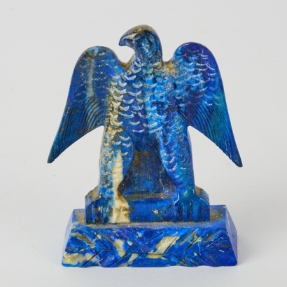 A Hand Carved Lapis Lazuli Eagle Ornament