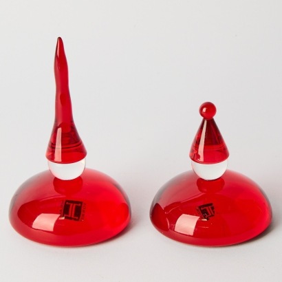 A Pair of Hadeland Norway Glassworks Christmas Decorations