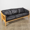 A Danish Beech And Leather Sofa