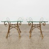 A Pair of French Maison Jansen Style Wrought Iron Side Tables