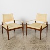 A Pair of Contemporary Leather Safari Chairs