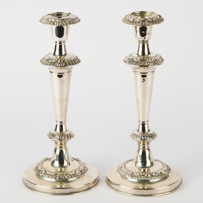 A Pair of EPNS Candlestick Holders