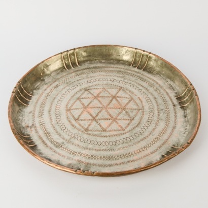 A Traditional Hand Hammered Copper Tray