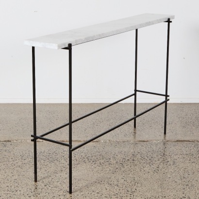 A Marble and Steel Hall Stand