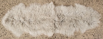 A Large Grey Tibetan Lamb Rug