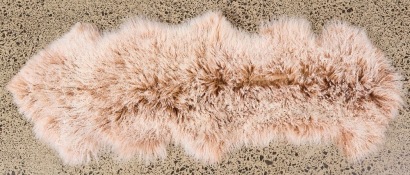 A Large Oatmeal Tibetan Lamb Rug