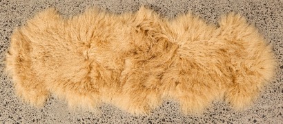 A Large Caramel Tibetan Lamb Rug