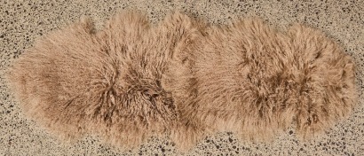 A Large Tree Bark Tibetan Lamb Rug