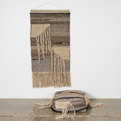 An Almalfi Boho Chic Woven Wall Hanging & Footstool