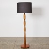 A Mid-Century Wood & Cork Floor Lamp