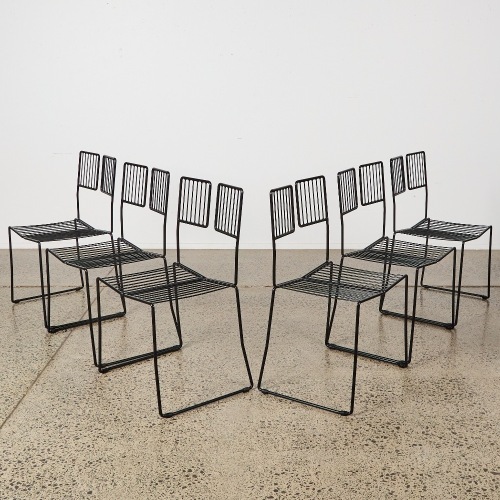 A Set Of Six Wire Chairs By Well Groomed Fox