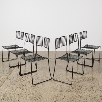 A Set Of Six Wire Chairs By Well Groomed Fox
