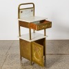 An Antique Art Nouveau Brass and Marble Nightstand
