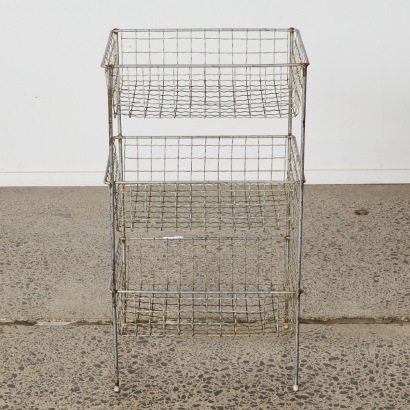 A Vintage Wire Basket Shelving