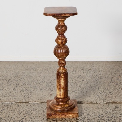 An Antique French Carved Marble Pedestal Column
