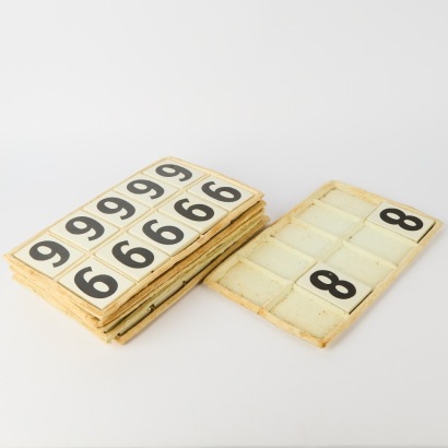 A Collection of Ceramic Number Tiles, Made in USA