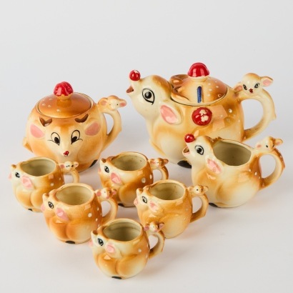 A 1950s Japanese Made Rudolph Tea Set AF