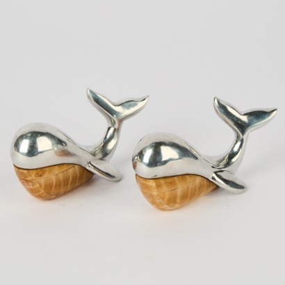 A Pair of Decorative Whales