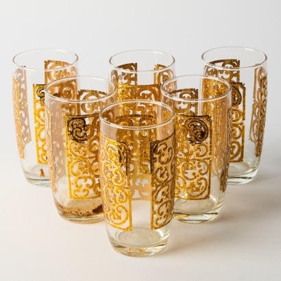 A Set of Six Georges Briard Mid-Century Glasses