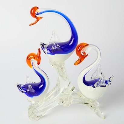 A Rare Murano Art Glass Swan Ornament