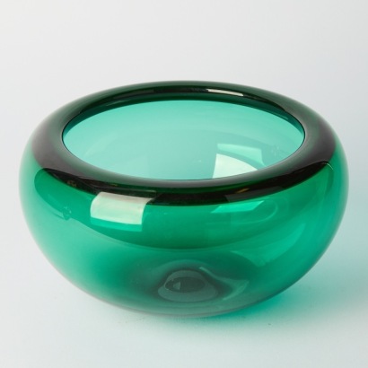A Green Danish Bowl By Per Lutken For Holmegaard