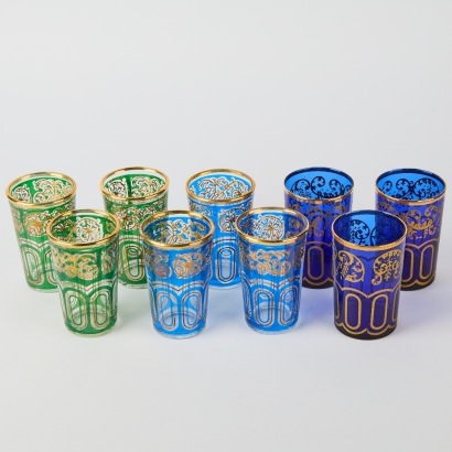 A Collection of Nine Moroccan Tea Glasses