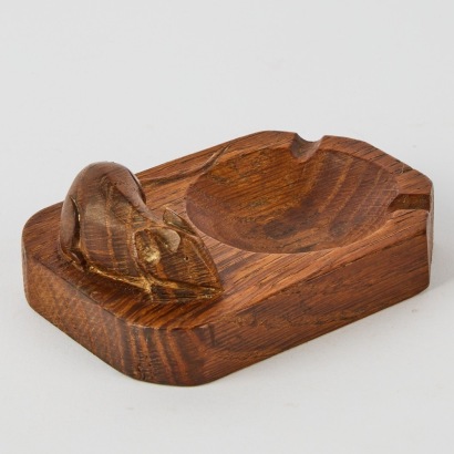 A Robert Thompson Mouseman Carved Oak Ashtray