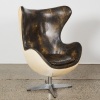 A Leather And Hide Egg Chair by Restoration Hardware Copenhagen