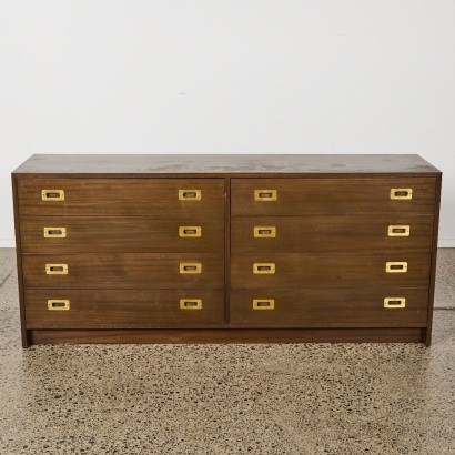 A Danske M&oslash;bler Mid-Century Teak Lowboy With Brass Hardware AF