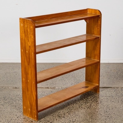 A Retro Solid Wood Four Tier Bookshelf
