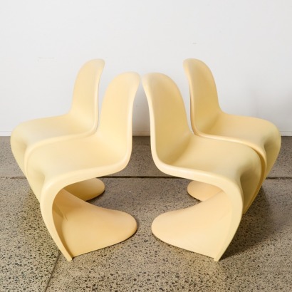 A Set of Four Vintage Panton Style Chairs