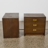 A Pair of Danske M&oslash;bler Mid-Century Teak Bedside Drawers With Brass Hardware AF