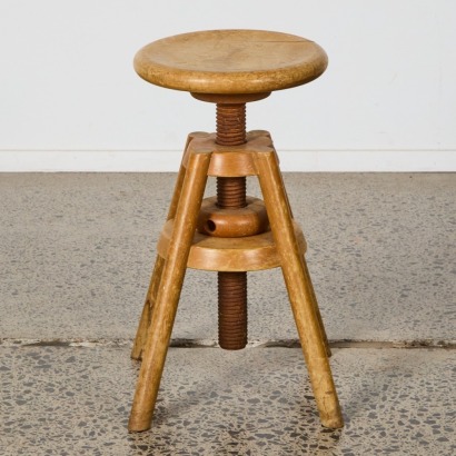 An Industrial Corkscrew Stool