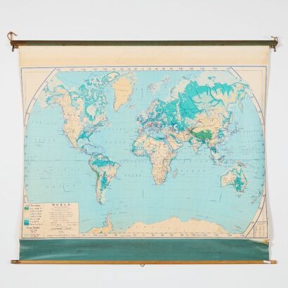 A Vintage School Blind World Map