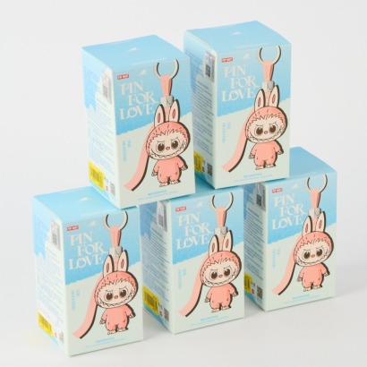 Five Pop Mart Labubu The Monsters Pin for Love Series Vinyl Plush Pendant (N-Z) Blind Boxes