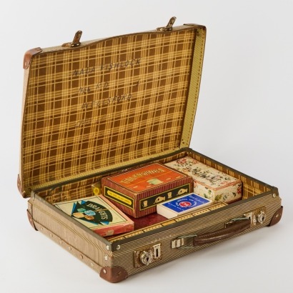 A Vintage Set of Games with Vintage Suitcase