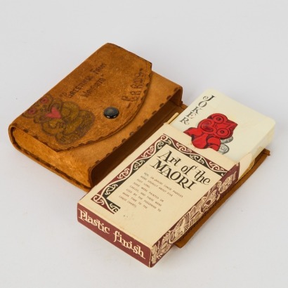 A Deck of Playing Cards with Leather Case