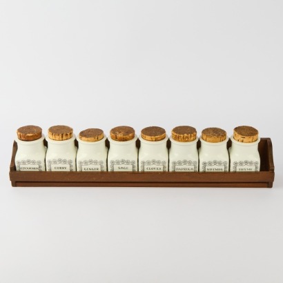 An Arabia Finland Eight Jar Spice Rack