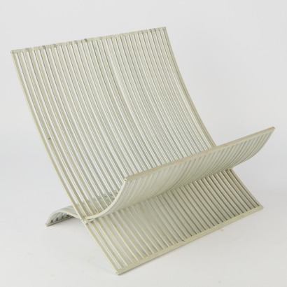 A Post Modern Folding Aluminium Magazine Rack