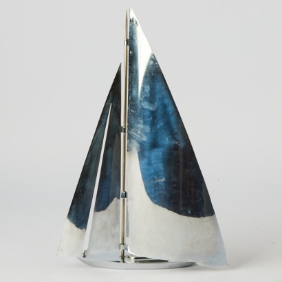 An Art Deco Stainless Steel Sailing Yacht