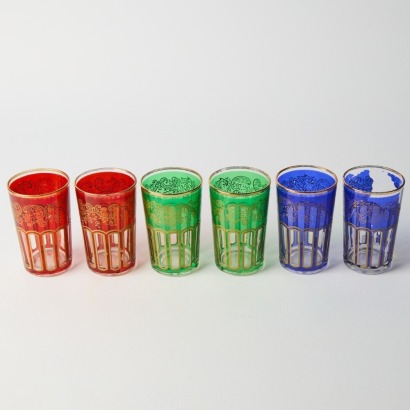 A Collection of Six Moroccan Tea Glasses A/F