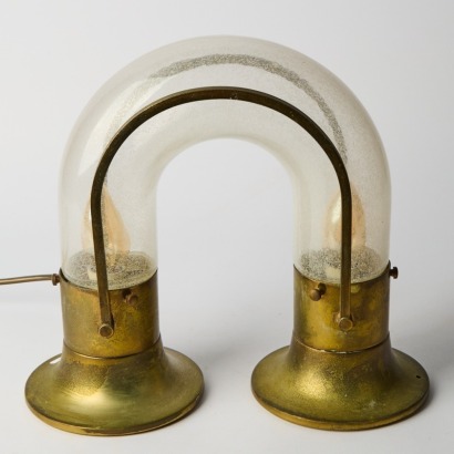 A Vintage Aldo Nason Brass And Glass Lamp, Italy