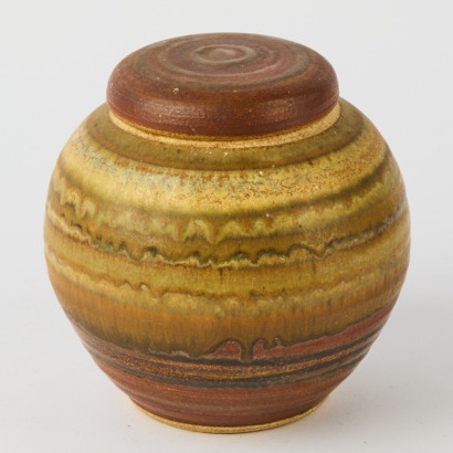 A Studio Pottery Ginger Jar With Lid