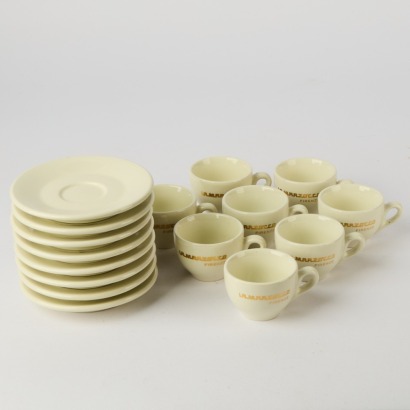 A Collection Of Eight La Marzocco Espresso Cups And Saucers